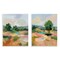 Stupell Industries Spring Field Abstract Landscape 2 pc Wall Plaque Art Set Design by Silvia Vassileva